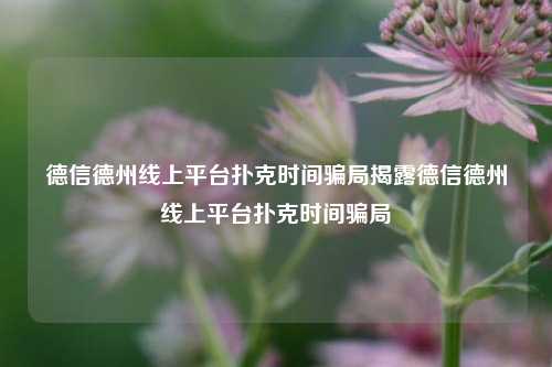 德信德州线上平台扑克时间骗局揭露德信德州线上平台扑克时间骗局