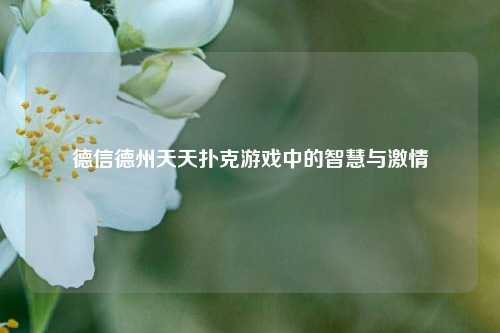 德信德州天天扑克游戏中的智慧与激情