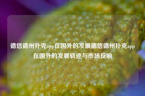 德信德州扑克app在国外的发展德信德州扑克app在国外的发展轨迹与市场反响