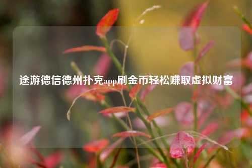 途游德信德州扑克app刷金币轻松赚取虚拟财富
