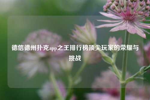 德信德州扑克app之王排行榜顶尖玩家的荣耀与挑战