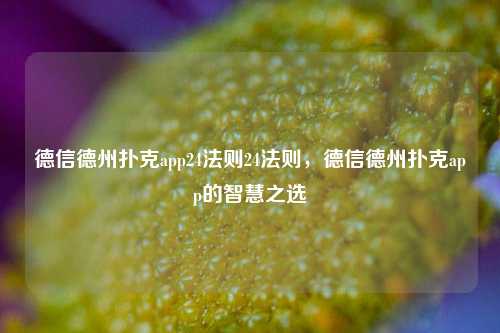德信德州扑克app24法则24法则，德信德州扑克app的智慧之选