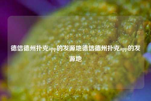德信德州扑克app的发源地德信德州扑克app的发源地