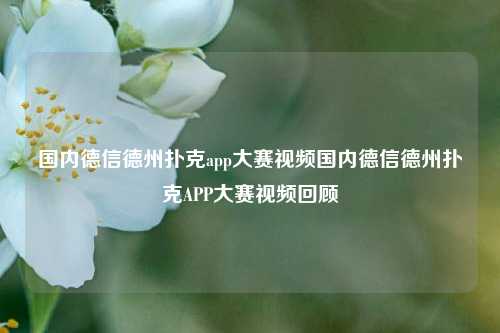 国内德信德州扑克app大赛视频国内德信德州扑克APP大赛视频回顾