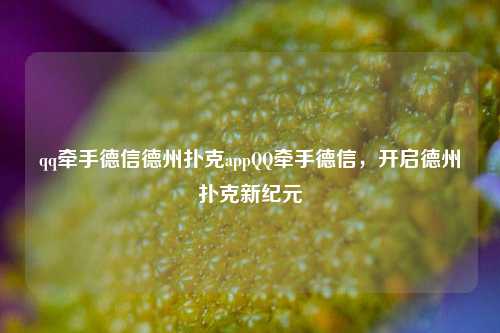 qq牵手德信德州扑克appQQ牵手德信，开启德州扑克新纪元