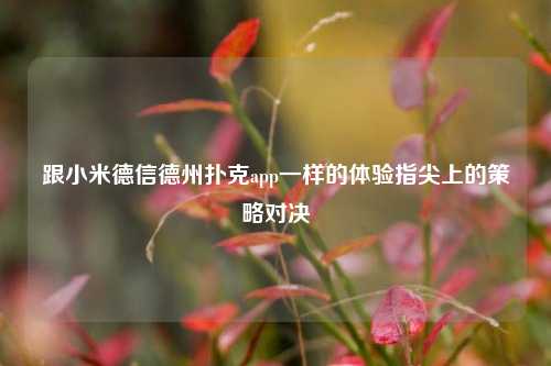 跟小米德信德州扑克app一样的体验指尖上的策略对决