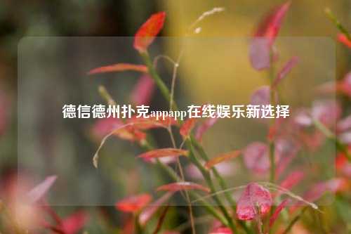 德信德州扑克appapp在线娱乐新选择