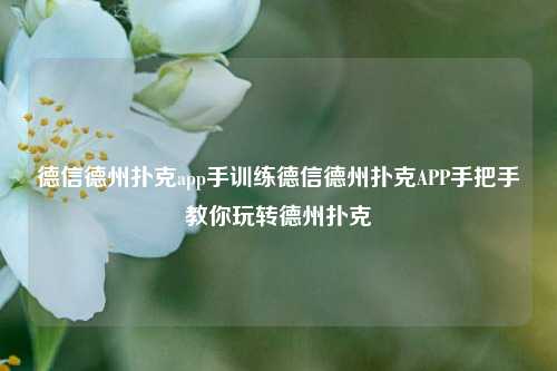 德信德州扑克app手训练德信德州扑克APP手把手教你玩转德州扑克