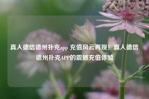真人德信德州扑克app 充值风云再现！真人德信德州扑克APP的震撼充值体验