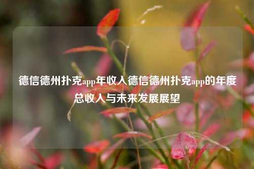 德信德州扑克app年收入德信德州扑克app的年度总收入与未来发展展望