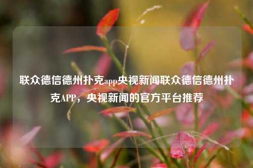 联众德信德州扑克app央视新闻联众德信德州扑克APP，央视新闻的官方平台推荐