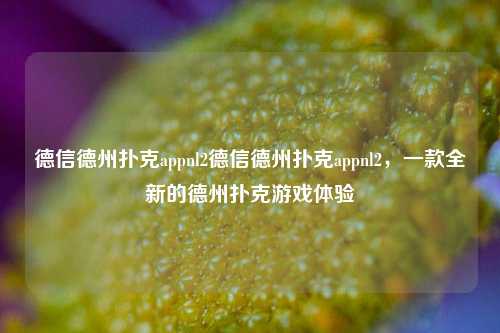 德信德州扑克appnl2德信德州扑克appnl2，一款全新的德州扑克游戏体验