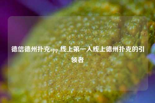 德信德州扑克app 线上第一人线上德州扑克的引领者
