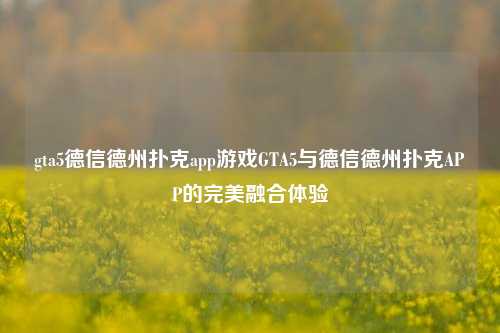 gta5德信德州扑克app游戏GTA5与德信德州扑克APP的完美融合体验