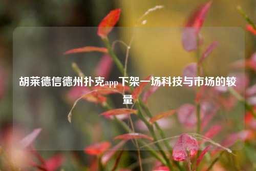 胡莱德信德州扑克app下架一场科技与市场的较量