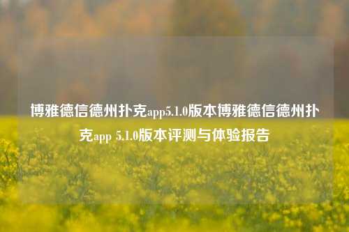 博雅德信德州扑克app5.1.0版本博雅德信德州扑克app 5.1.0版本评测与体验报告