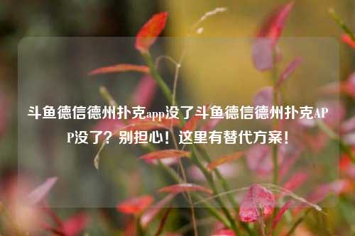 斗鱼德信德州扑克app没了斗鱼德信德州扑克APP没了？别担心！这里有替代方案！