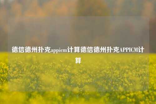 德信德州扑克appicm计算德信德州扑克APPICM计算