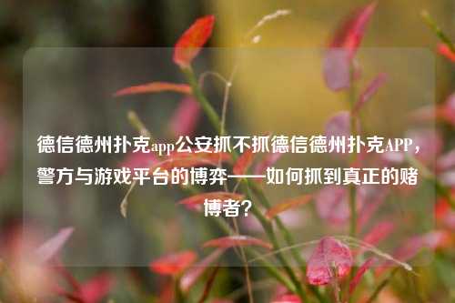 德信德州扑克app公安抓不抓德信德州扑克APP，警方与游戏平台的博弈——如何抓到真正的赌博者？
