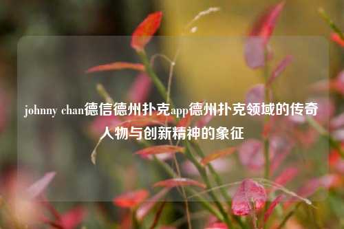 johnny chan德信德州扑克app德州扑克领域的传奇人物与创新精神的象征