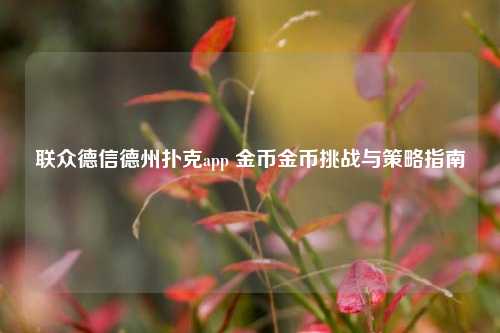 联众德信德州扑克app 金币金币挑战与策略指南
