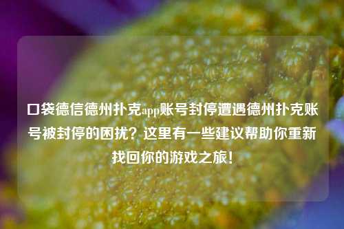 口袋德信德州扑克app账号封停遭遇德州扑克账号被封停的困扰？这里有一些建议帮助你重新找回你的游戏之旅！
