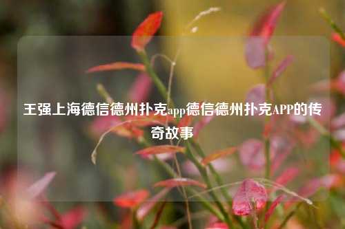 王强上海德信德州扑克app德信德州扑克APP的传奇故事