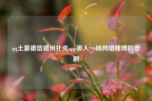qq土豪德信德州扑克app害人一场网络赌博的悲剧
