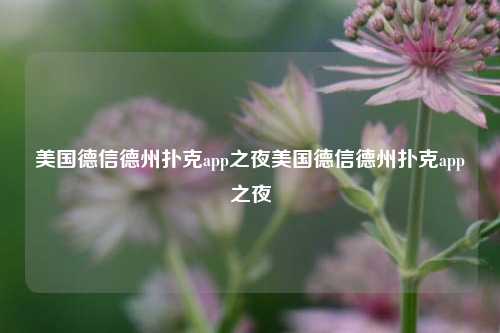 美国德信德州扑克app之夜美国德信德州扑克app之夜