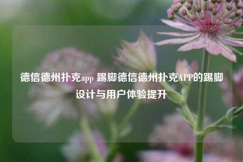 德信德州扑克app 踢脚德信德州扑克APP的踢脚设计与用户体验提升