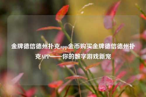 金牌德信德州扑克app金币购买金牌德信德州扑克APP——你的数字游戏新宠