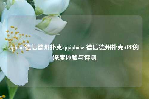 iphone德信德州扑克appiphone 德信德州扑克APP的深度体验与评测