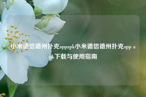 小米德信德州扑克appapk小米德信德州扑克app apk下载与使用指南
