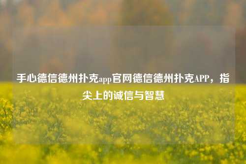 手心德信德州扑克app官网德信德州扑克APP，指尖上的诚信与智慧