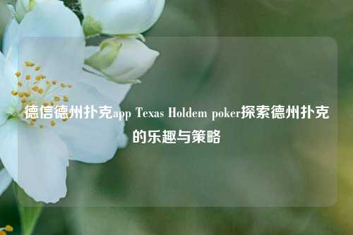 德信德州扑克app Texas Holdem poker探索德州扑克的乐趣与策略