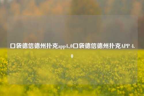 口袋德信德州扑克app4.,0口袋德信德州扑克APP 4.0