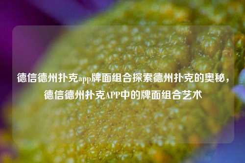 德信德州扑克app牌面组合探索德州扑克的奥秘，德信德州扑克APP中的牌面组合艺术