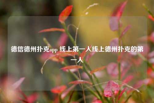 德信德州扑克app 线上第一人线上德州扑克的第一人