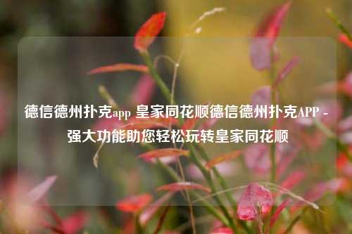 德信德州扑克app 皇家同花顺德信德州扑克APP - 强大功能助您轻松玩转皇家同花顺