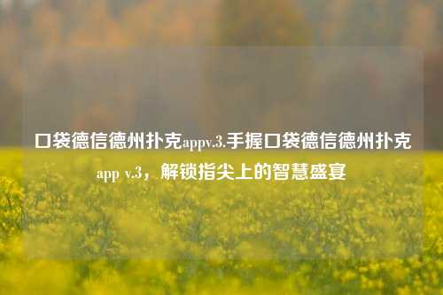 口袋德信德州扑克appv.3.手握口袋德信德州扑克app v.3，解锁指尖上的智慧盛宴