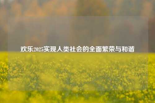 欢乐2025实现人类社会的全面繁荣与和谐