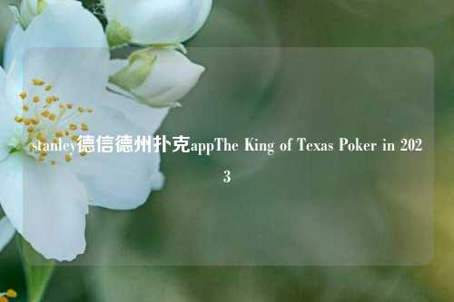 stanley德信德州扑克appThe King of Texas Poker in 2023