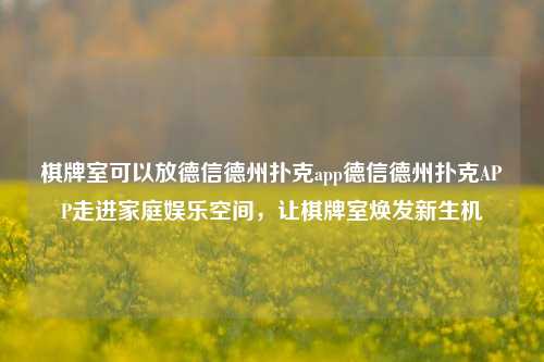 棋牌室可以放德信德州扑克app德信德州扑克APP走进家庭娱乐空间，让棋牌室焕发新生机